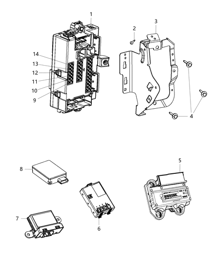 2013 Dodge Dart Module-Body Controller Diagram for 68189481AD