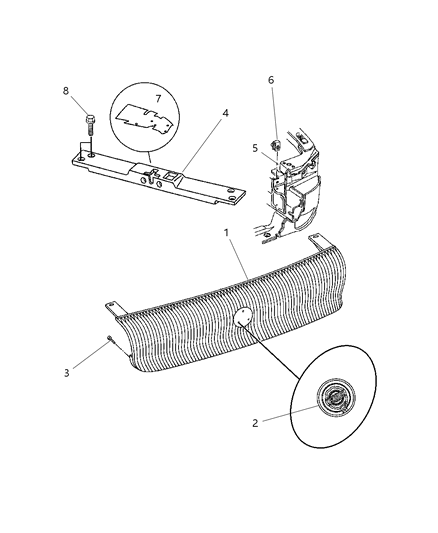 1997 Chrysler LHS Grille Diagram