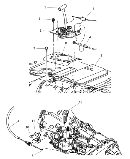 2003 Jeep Wrangler Cover-GEARSHIFT Diagram for 53000704AC