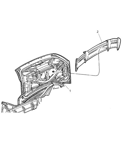 2001 Dodge Intrepid Spoiler - Rear Deck Lid Diagram