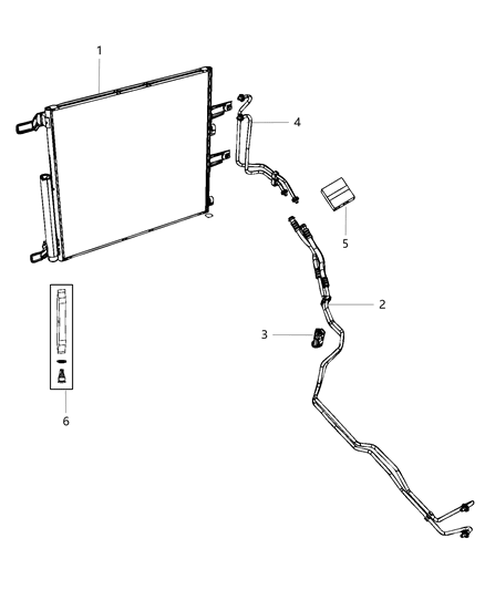 2012 Ram 2500 Transmission Oil Cooler & Lines Diagram 1