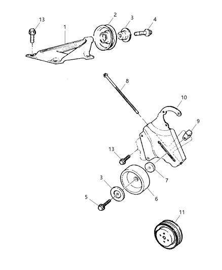 1999 Jeep Cherokee Drive Pulleys Diagram 3