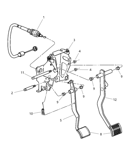 2003 Chrysler Sebring Clutch Pedal Diagram 1