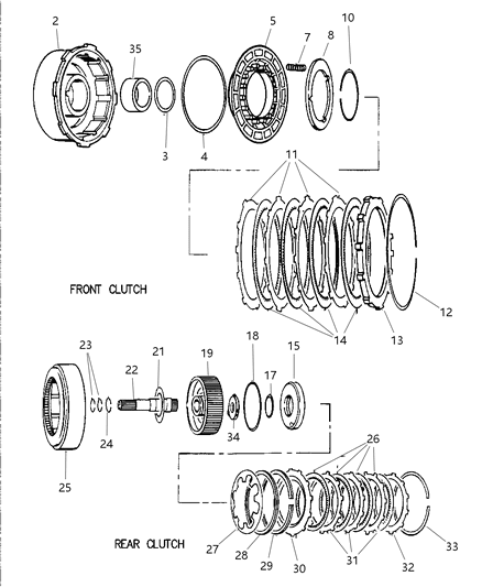 1999 Dodge Dakota Clutch Front And Rear Diagram