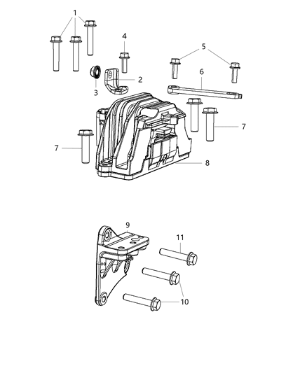 2017 Dodge Journey Engine Mounting Right Side Diagram 4