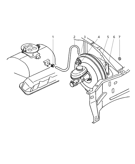 2001 Dodge Dakota Booster-Power Brake Diagram for 5013132AB