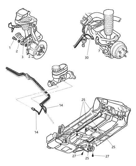 1999 Chrysler Sebring Lines & Hoses, Brake Diagram 1