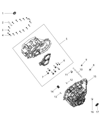 2020 Jeep Cherokee Case & Related Parts Diagram 1