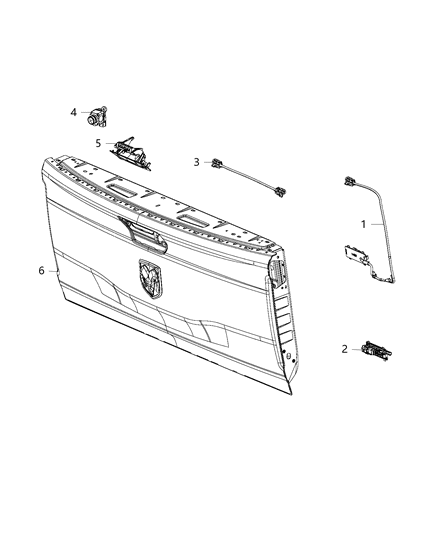 2019 Ram 1500 Camera, Parking Assist Diagram