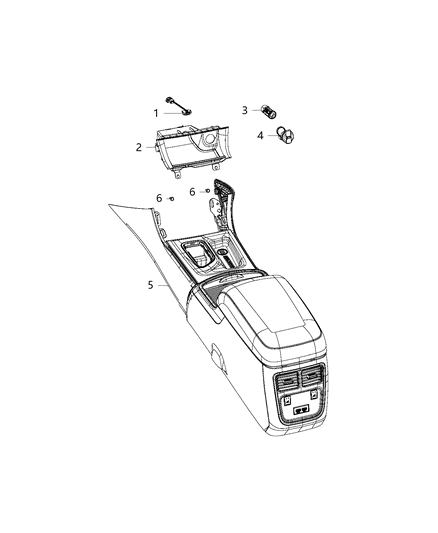 2019 Dodge Charger Lamp, Center Console Diagram