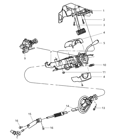 2009 Dodge Ram 1500 Shifter-Gearshift Diagram for 5057536AB