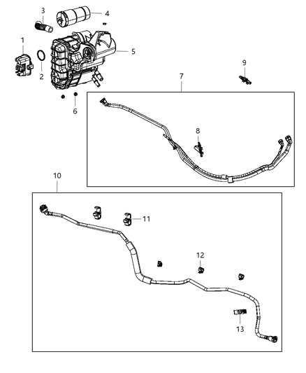 2012 Dodge Dart Vacuum Canister/Leak Detection Pump Diagram