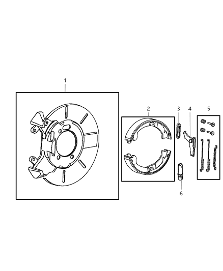 2006 Chrysler Town & Country Rear Disc Parking Brake Assembly Diagram