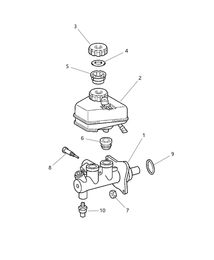 2005 Chrysler Crossfire Gasket-Master Cylinder Diagram for 5127459AB