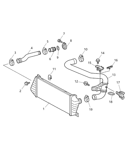 2003 Dodge Sprinter 2500 Hose-Turbo To Charge Air Cooler Diagram for 5129577AA