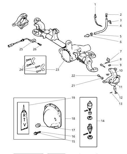 2003 Jeep Wrangler Housing - Front Axle Diagram