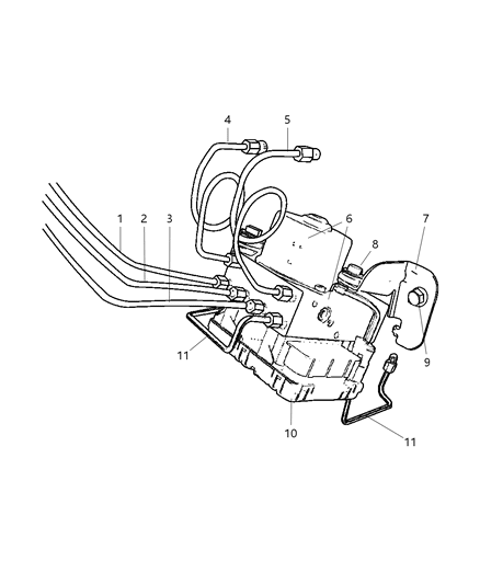 2003 Dodge Neon Anti-Lock Brake System Module Diagram for 5093397AA