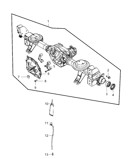 2009 Dodge Durango Housing-Rear Axle Diagram for 68040109AA