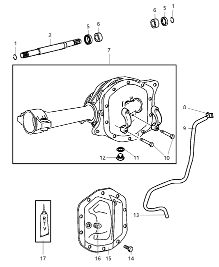 2004 Jeep Liberty Front Axle Housing Diagram