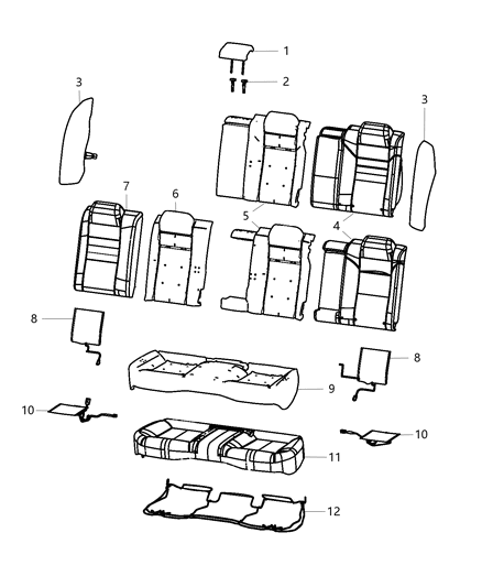 2016 Dodge Charger Rear Seat - Split Seat Diagram 1