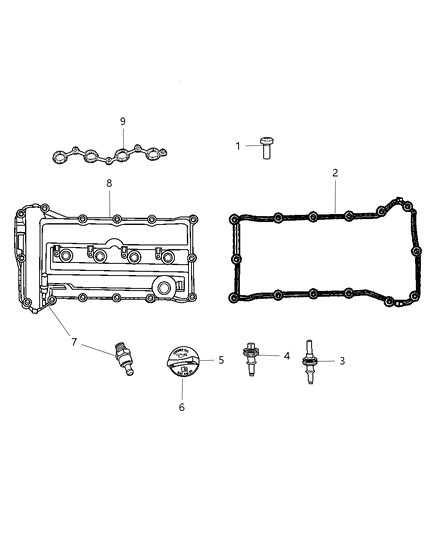 2007 Chrysler Sebring Cylinder Head & Cover & Mounting & Component Diagram 6