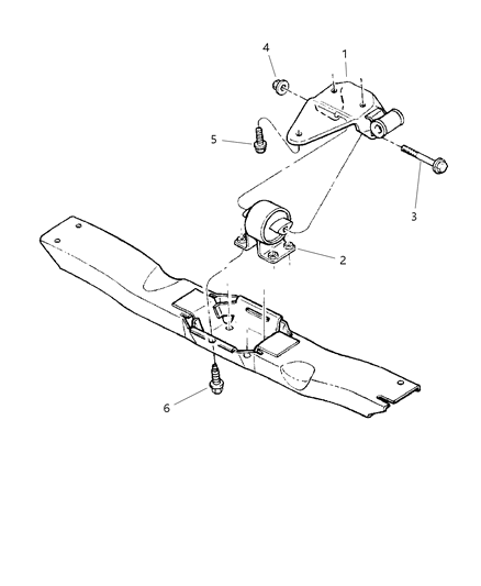 1997 Jeep Grand Cherokee Engine Mounting, Rear Diagram 1