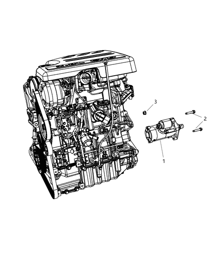 2009 Chrysler Town & Country Starter & Related Parts Diagram 1