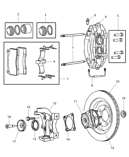2003 Dodge Viper Sensor-Anti-Lock Brakes Diagram for 5290952AA