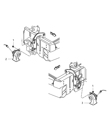 2009 Dodge Caliber Horn Diagram for 4671988AF