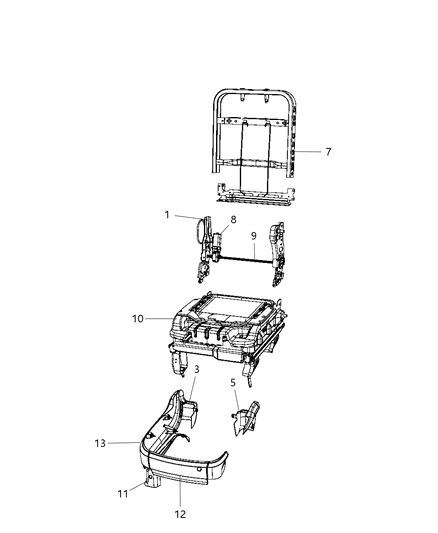 2008 Chrysler Pacifica RECLINER-Front Seat Back Diagram for 68025054AA