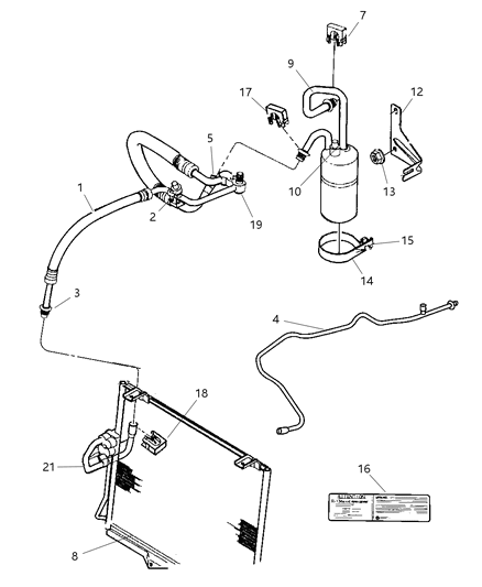 1997 Jeep Wrangler Plumbing - HEVAC Diagram 1