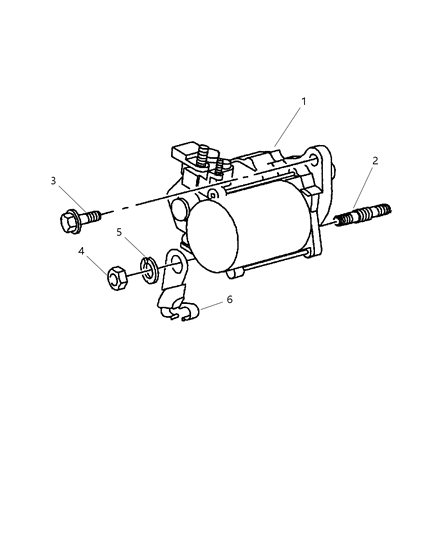 2001 Dodge Ram Van Starter & Mounting Diagram