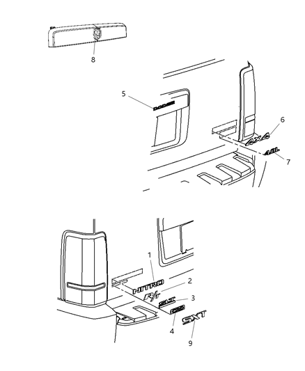 2007 Dodge Nitro Nameplates Diagram
