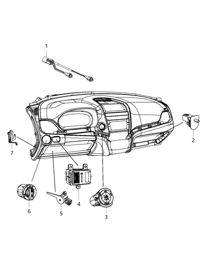 2015 Dodge Journey Switches - Instrument Panel Diagram