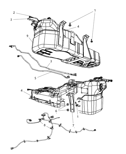 2007 Dodge Nitro Fuel Tank - Plastic Diagram for 52129198AD