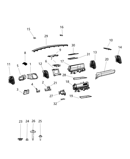 2019 Ram 2500 Driver OUTBOARD Diagram for 6YK32RN8AA