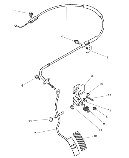 1998 Chrysler Sebring Throttle Control And Pedal Diagram