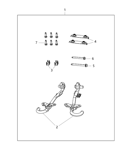 2016 Jeep Patriot Hook Kit, Tow, Front Diagram