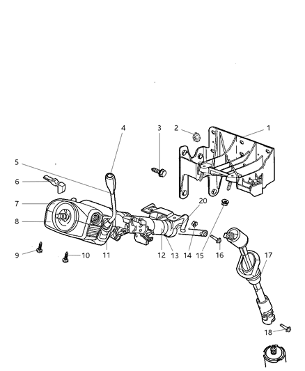 2001 Dodge Ram Wagon Steering Column Diagram