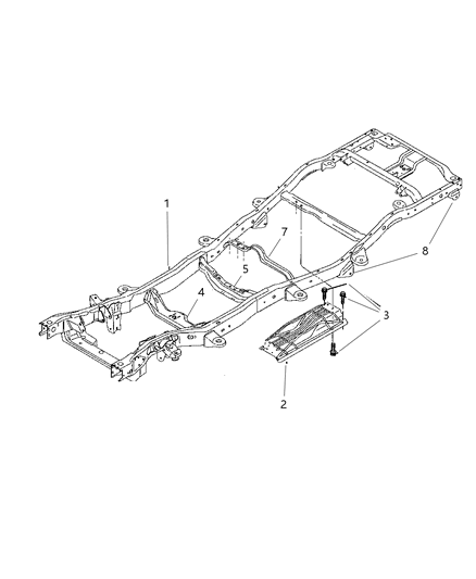 1999 Dodge Durango Frame Chassis Diagram for 52021050AH