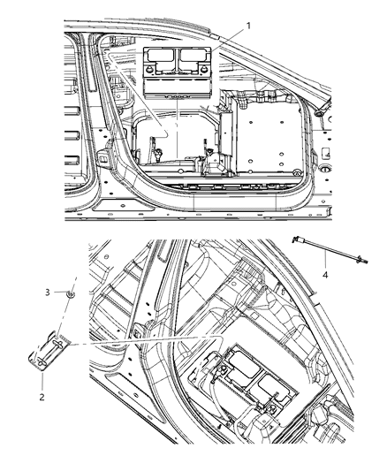 2013 Jeep Grand Cherokee Battery Tray & Support Diagram