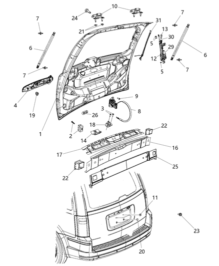 2020 Dodge Grand Caravan Liftgate Diagram