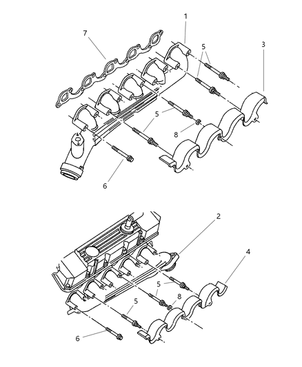 1998 Dodge Ram 2500 Manifolds - Intake & Exhaust Diagram 4