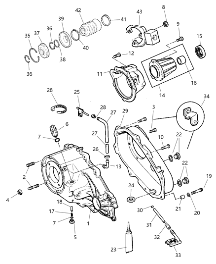 1998 Jeep Cherokee Seal Diagram for 4798112