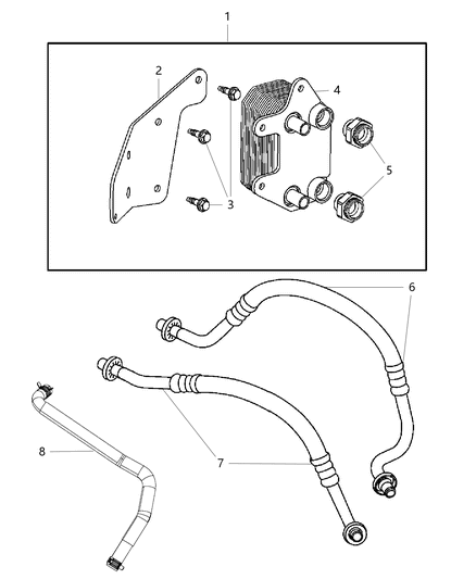 2016 Dodge Viper Line-Oil Cooler Outlet Diagram for 5030630AF