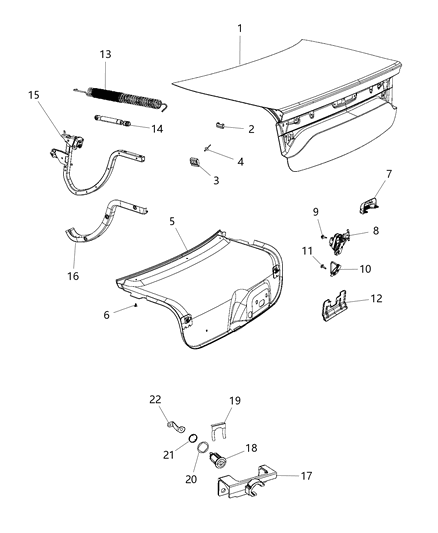 2020 Dodge Charger Decklid & Related Parts Diagram