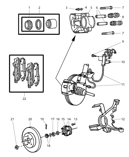 1998 Dodge Grand Caravan Front Brakes Diagram