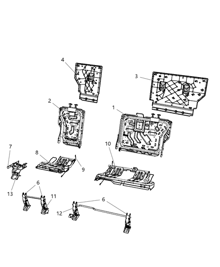 2010 Jeep Liberty Second Row - Rear Seats Diagram