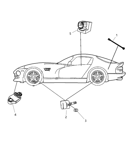 2009 Dodge Viper Sensors Body Diagram