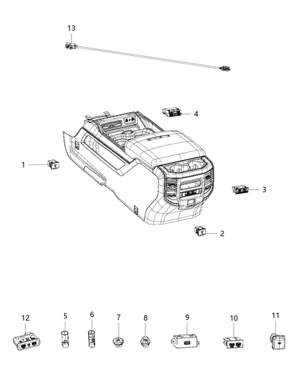 2019 Ram 3500 Plug-Media Hub Diagram for 68330429AA